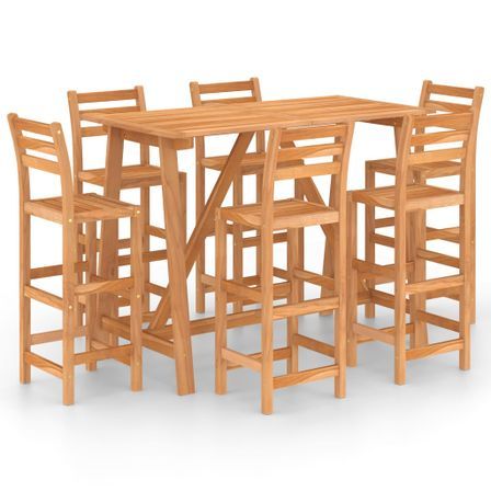 Ensemble de bar d'extérieur 7 pcs Bois d'acacia massif