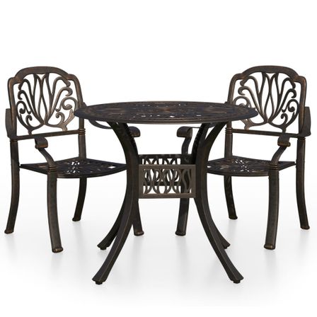 Ensemble de bistro 3 pcs Aluminium coulé Bronze 2