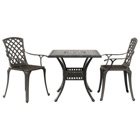Ensemble de bistrot 3 pcs bronze aluminium coulé