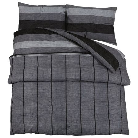 Ensemble de housse de couette gris foncé 135x200 cm Coton