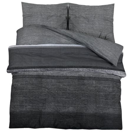 Ensemble de housse de couette gris foncé 140x200 cm Coton