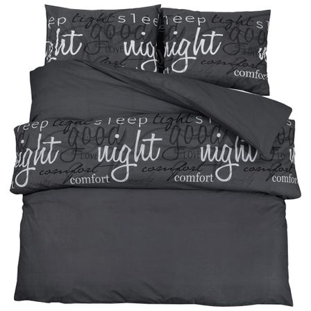 Ensemble de housse de couette Noir 260x240 cm Coton