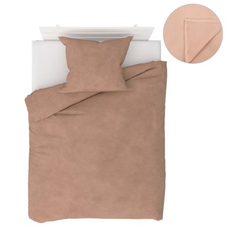 Ensemble de literie 4 pcs Molleton Beige 140x200/60x70 cm
