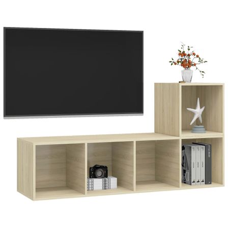 Ensemble de meuble TV 2 pcs Chêne sonoma 3