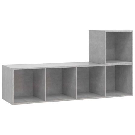 Ensemble de meuble TV 2 pcs Gris béton 3