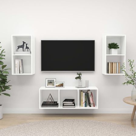 Ensemble de meuble TV 3 pcs Blanc 3