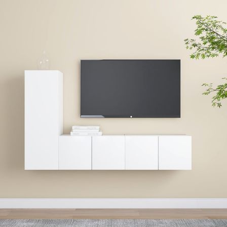 Ensemble de meuble TV 3 pcs Blanc 4