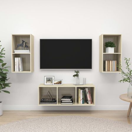 Ensemble de meuble TV 3 pcs Chêne sonoma 3