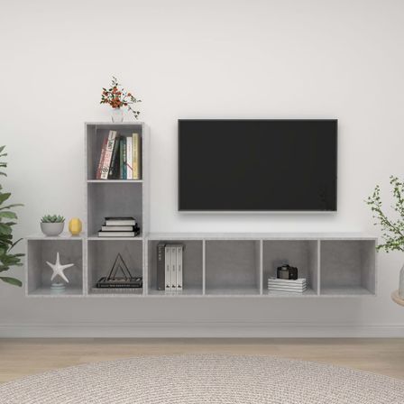 Ensemble de meuble TV 3 pcs Gris béton 7