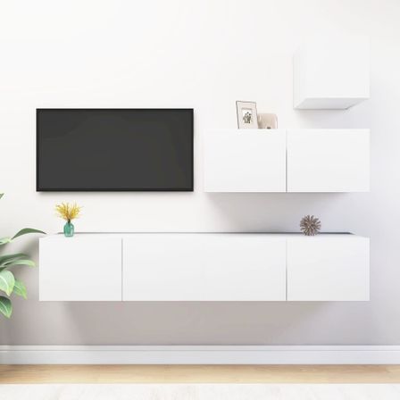 Ensemble de meuble TV 4 pcs Blanc 3
