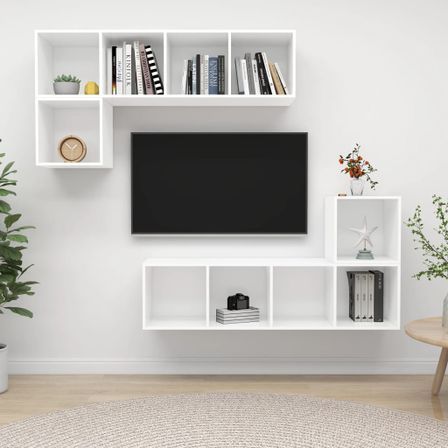 Ensemble de meuble TV 4 pcs Blanc 5