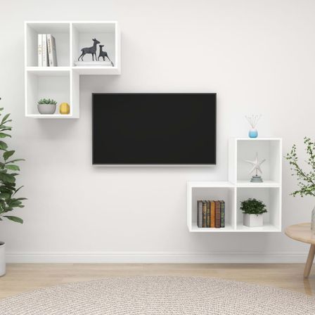 Ensemble de meuble TV 4 pcs Blanc 6