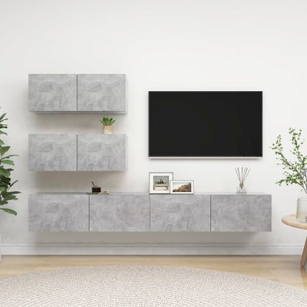 Ensemble de meuble TV 4 pcs Gris béton 17