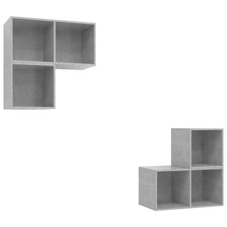 Ensemble de meuble TV 4 pcs Gris béton 2