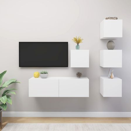 Ensemble de meuble TV 5 pcs Blanc 5
