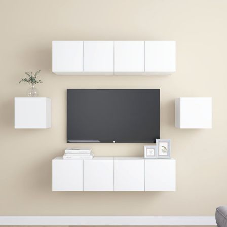 Ensemble de meuble TV 6 pcs Blanc 7