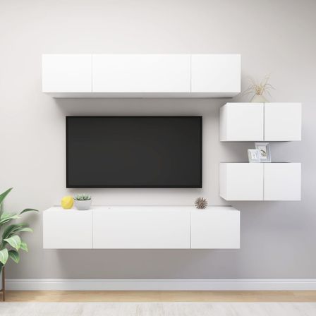 Ensemble de meuble TV 6 pcs Blanc 4