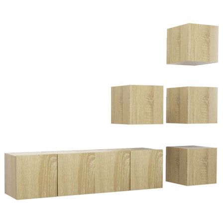 Ensemble de meuble TV 6 pcs Chêne sonoma 10