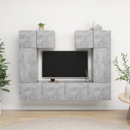 Ensemble de meuble TV 6 pcs Gris béton 6