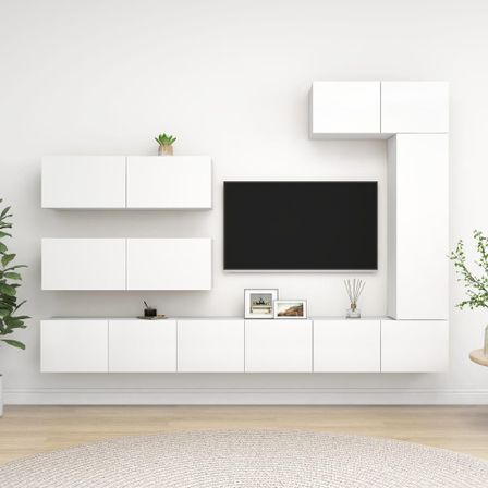 Ensemble de meuble TV 7 pcs Blanc 5