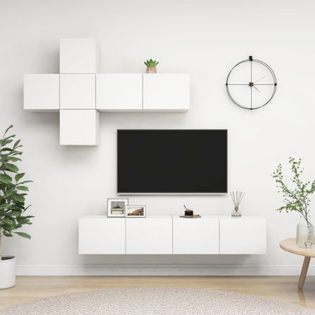 Ensemble de meuble TV 7 pcs Blanc 6