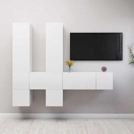 Ensemble de meuble TV 7 pcs Blanc