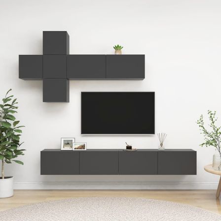 Ensemble de meuble TV 7 pcs Gris 3