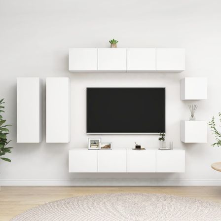 Ensemble de meuble TV 8 pcs Blanc 8
