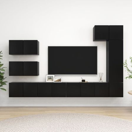 Ensemble de meuble TV 8 pcs Noir 9
