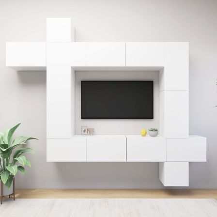 Ensemble de meuble TV 9 pcs Blanc
