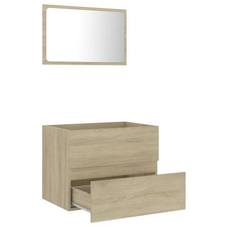 Ensemble de meubles de bain 2 pcs Chêne sonoma 4
