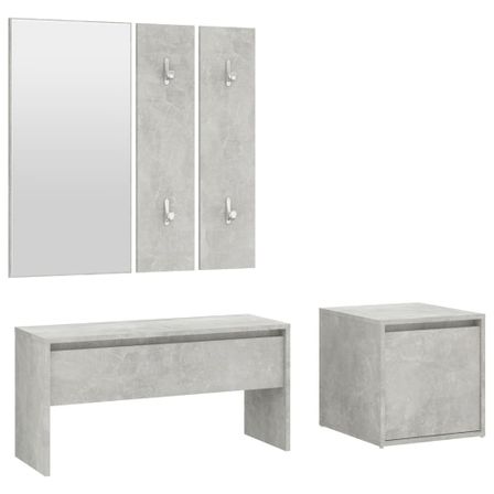 Ensemble de meubles de couloir Gris béton Bois d'ingénierie 2