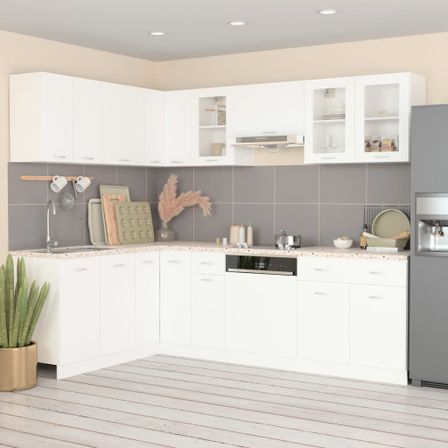Ensemble de meubles de cuisine 11 pcs Blanc