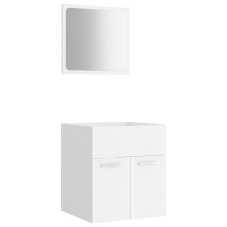 Ensemble de meubles de salle de bain 2 pcs Blanc 13
