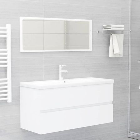 Ensemble de meubles de salle de bain 2 pcs Blanc 2