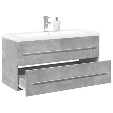 Ensemble de meubles de salle de bain 2 pcs gris béton