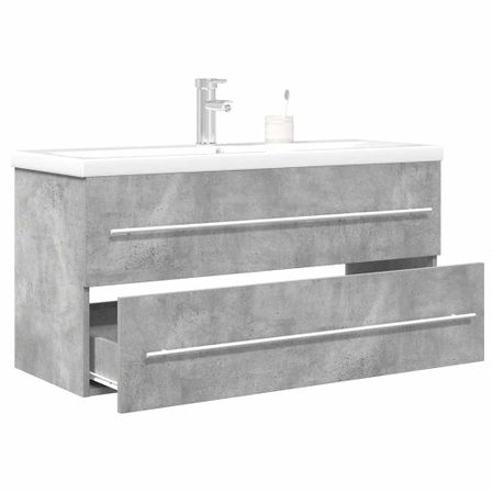 Ensemble de meubles de salle de bain 2 pcs gris béton