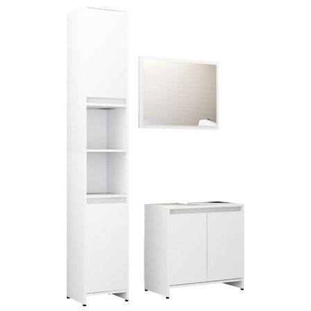 Ensemble de meubles de salle de bain 3 pcs Blanc 7
