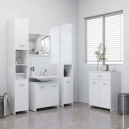 Ensemble de meubles de salle de bain 4 pcs Blanc 3