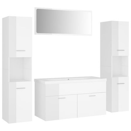 Ensemble de meubles de salle de bain Blanc brillant 63