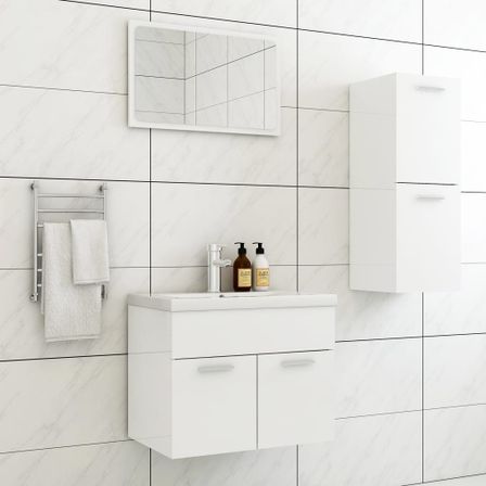 Ensemble de meubles de salle de bain Blanc brillant 23
