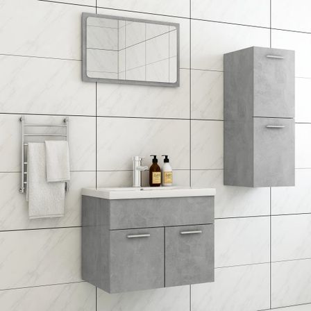 Ensemble de meubles de salle de bain Gris béton 6