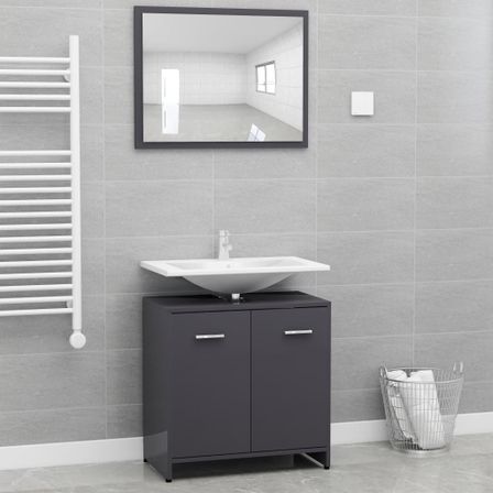 Ensemble de meubles de salle de bain Gris brillant 38