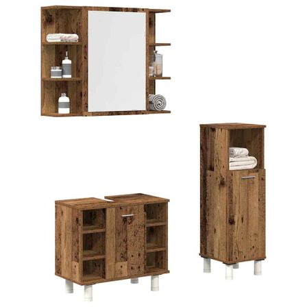 Ensemble de meubles salle de bain 3 pcs bois d'ingénierie