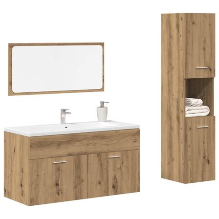 Ensemble de meubles salle de bain 3 pcs bois d'ingénierie