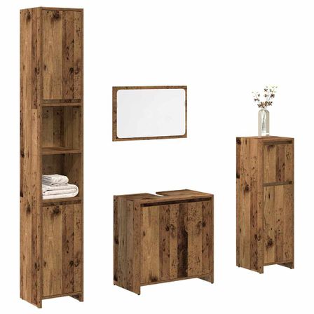 Ensemble de meubles salle de bain 4 pcs bois d'ingénierie