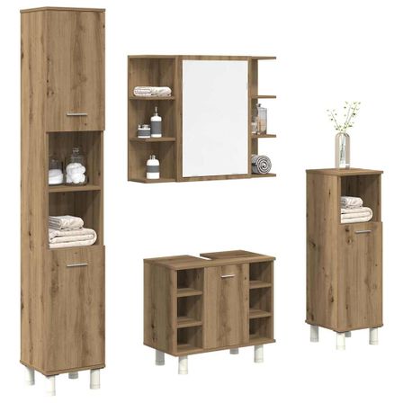 Ensemble de meubles salle de bain 4 pcs bois d'ingénierie