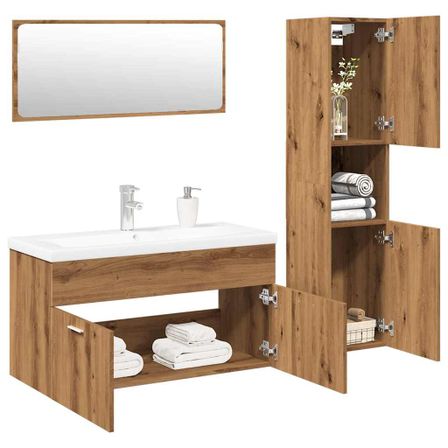 Ensemble de meubles salle de bain 4 pcs bois d'ingénierie