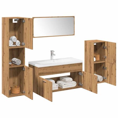 Ensemble de meubles salle de bain 5 pcs bois d'ingénierie