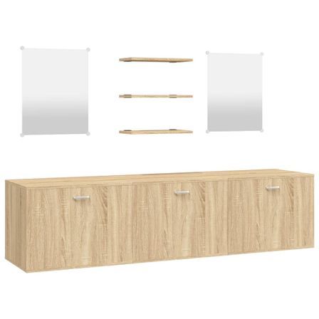 Ensemble de meubles salle de bain 6 pcs chêne bois d'ingénierie